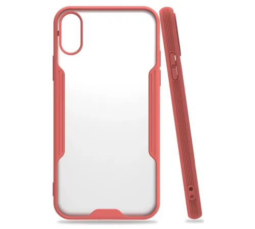 Apple iPhone X Kılıf Platin Silikon - Pembe