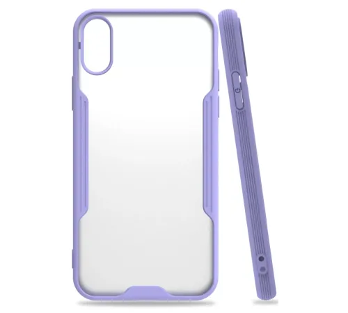 Apple iPhone X Kılıf Platin Silikon - Lila