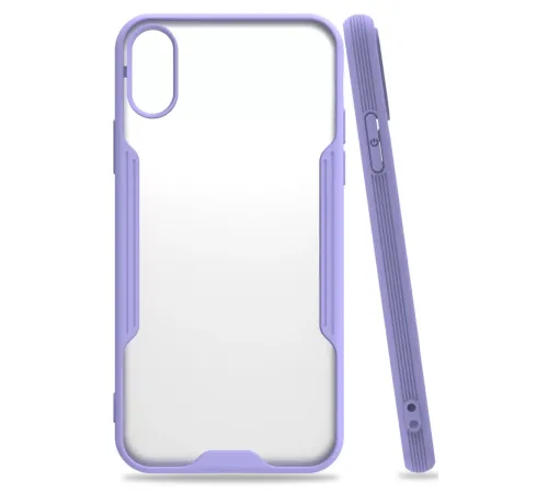 Apple iPhone X Kılıf Platin Silikon - Lila