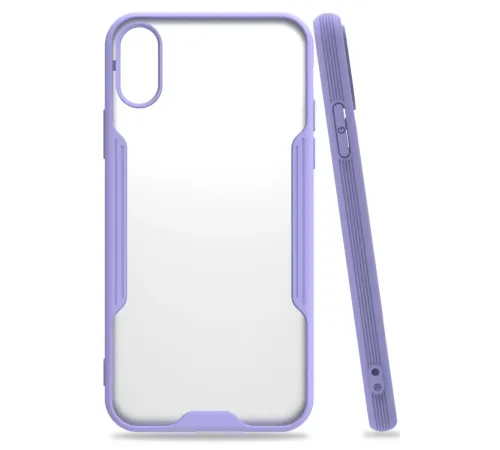 Apple iPhone X Kılıf Platin Silikon - Lila