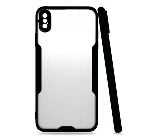 Apple iPhone XS Max Kılıf Platin Silikon - Siyah