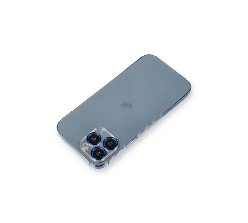 Apple iPhone 11 Pro Max Metal Kamera Lens Koruma Cam - Mavi