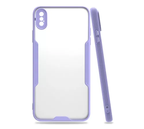 Apple iPhone XS Max Kılıf Platin Silikon - Lila