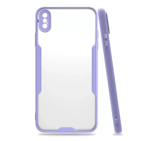Apple iPhone XS Max Kılıf Platin Silikon - Lila