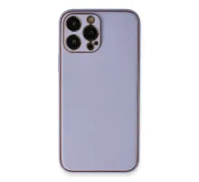 Apple iPhone 13 Pro Kılıf Coco Deri Silikon Kapak - Açık Lila