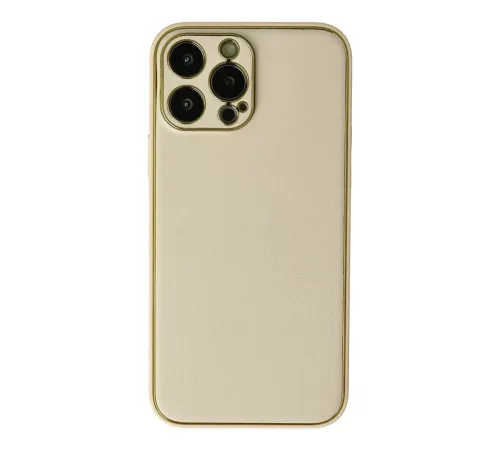 Apple iPhone 13 Pro Kılıf Coco Deri Silikon Kapak - Gold