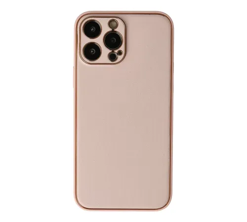 Apple iPhone 13 Pro Kılıf Coco Deri Silikon Kapak - Pudra
