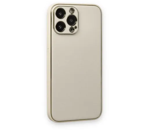 Apple iPhone 13 Pro Kılıf Coco Deri Silikon Kapak - Beyaz