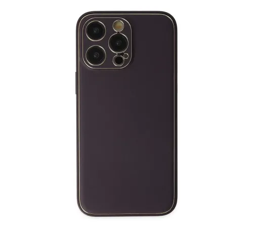 Apple iPhone 13 Pro Kılıf Coco Deri Silikon Kapak - Derin Mor