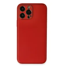 Apple iPhone 13 Pro Max Kılıf Coco Deri Silikon Kapak - Kırmızı