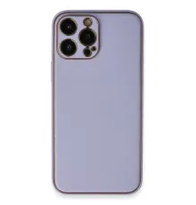 Apple iPhone 13 Pro Max Kılıf Coco Deri Silikon Kapak - Açık Lila