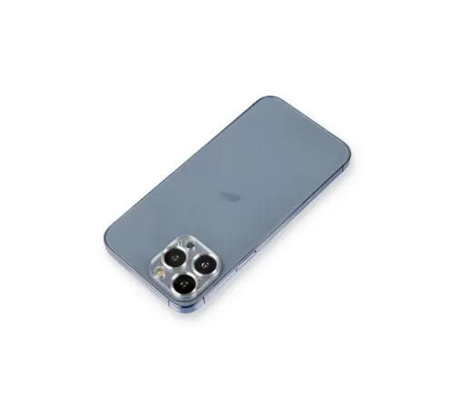 Apple iPhone 12 Pro Max Metal Kamera Lens Koruma Cam - Gümüş