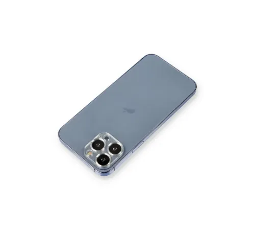 Apple iPhone 12 Pro Max Metal Kamera Lens Koruma Cam - Gümüş