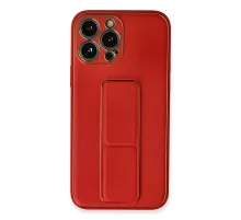 Apple iPhone 13 Pro Max Kılıf Coco Deri Standlı Kapak - Kırmızı