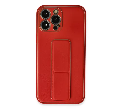 Apple iPhone 13 Pro Max Kılıf Coco Deri Standlı Kapak - Kırmızı