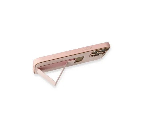 Apple iPhone 13 Pro Kılıf Coco Deri Standlı Kapak - Pembe