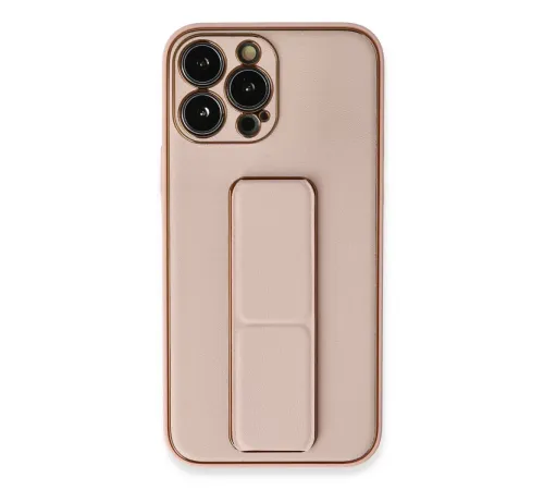 Apple iPhone 13 Pro Kılıf Coco Deri Standlı Kapak - Pembe
