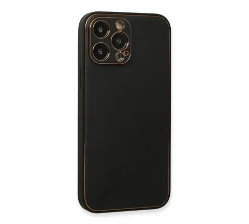 Apple iPhone 13 Pro Max Kılıf Coco Deri Silikon Kapak - Siyah