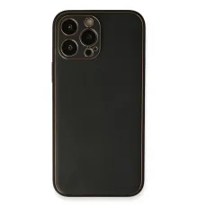 Apple iPhone 13 Pro Max Kılıf Coco Deri Silikon Kapak - Siyah