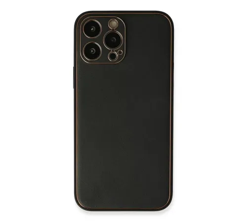 Apple iPhone 13 Pro Max Kılıf Coco Deri Silikon Kapak - Siyah