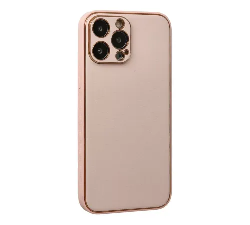 Apple iPhone 13 Pro Max Kılıf Coco Deri Silikon Kapak - Pudra