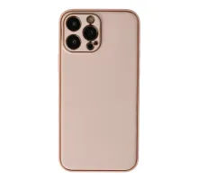 Apple iPhone 13 Pro Max Kılıf Coco Deri Silikon Kapak - Pudra