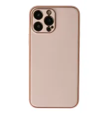 Apple iPhone 13 Pro Max Kılıf Coco Deri Silikon Kapak - Pudra