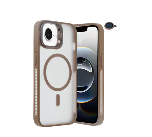 iPhone 16E Flet Lens Magsafe Kapak - Gold