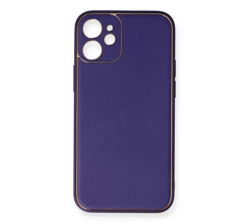 Apple iPhone 12 Mini Kılıf Coco Deri Silikon Kapak - Mor