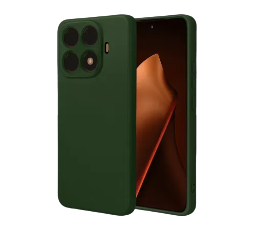 Xiaomi Mi 15T Pro Nano içi Kadife Silikon - Koyu Yeşil