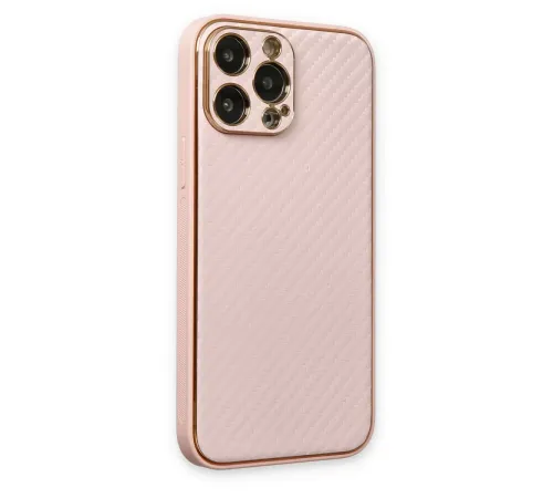Apple iPhone 13 Pro Kılıf Coco Karbon Silikon - Pembe