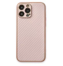 Apple iPhone 13 Pro Max Kılıf Coco Karbon Silikon - Pembe