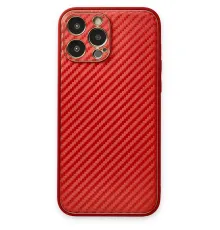 Apple iPhone 13 Pro Max Kılıf Coco Karbon Silikon - Kırmızı