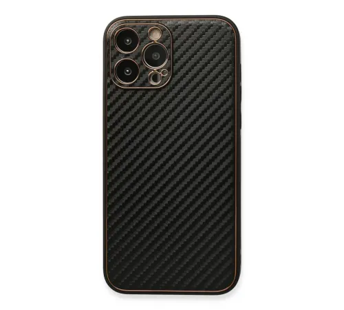 Apple iPhone 13 Pro Max Kılıf Coco Karbon Silikon - Siyah