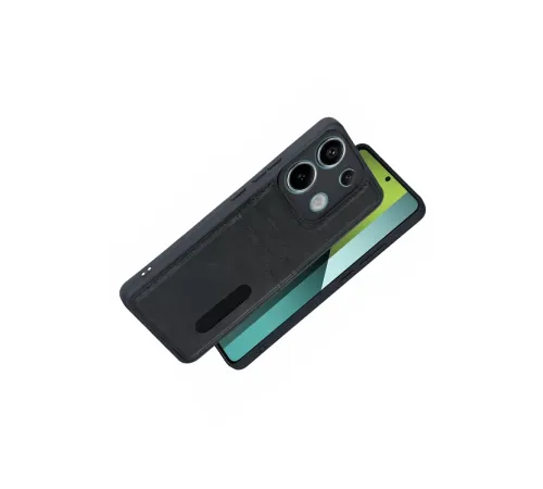 Xiaomi Redmi 15C 4G Sara Kartvizitli Deri Kılıf - Siyah