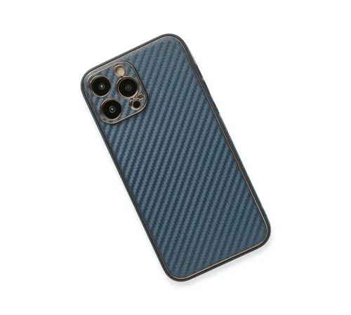 Apple iPhone 13 Pro Max Kılıf Coco Karbon Silikon - Mavi