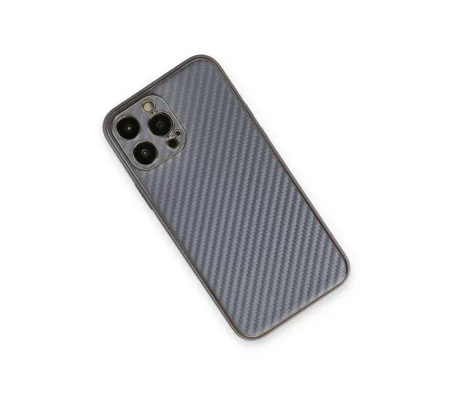 Apple iPhone 13 Pro Max Kılıf Coco Karbon Silikon - Gri