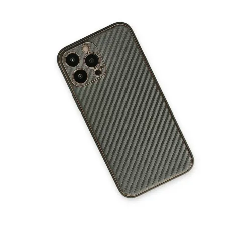Apple iPhone 13 Pro Max Kılıf Coco Karbon Silikon - Füme