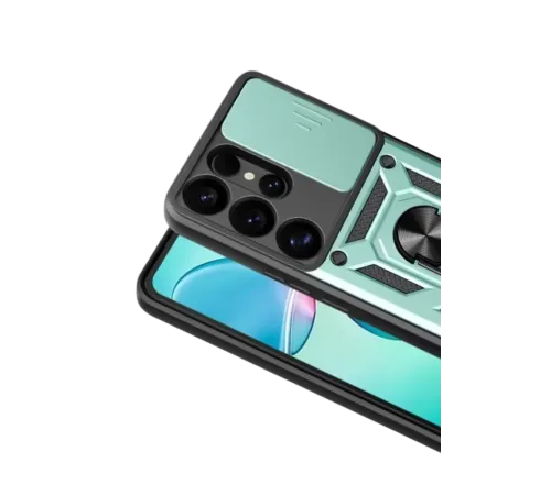 Samsung Galaxy S26 Ultra Pars Lens Yüzüklü Silikon - Yeşil