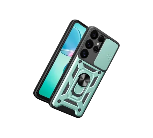 Samsung Galaxy S26 Ultra Pars Lens Yüzüklü Silikon - Yeşil