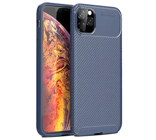 Apple iPhone 11 Pro Kılıf Auto Focus Karbon Kapak - Lacivert