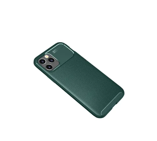Apple iPhone 11 Pro Kılıf Auto Focus Karbon Kapak - Yeşil