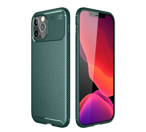 Apple iPhone 11 Pro Kılıf Auto Focus Karbon Kapak - Yeşil