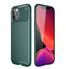 Apple iPhone 11 Pro Kılıf Auto Focus Karbon Kapak - Yeşil