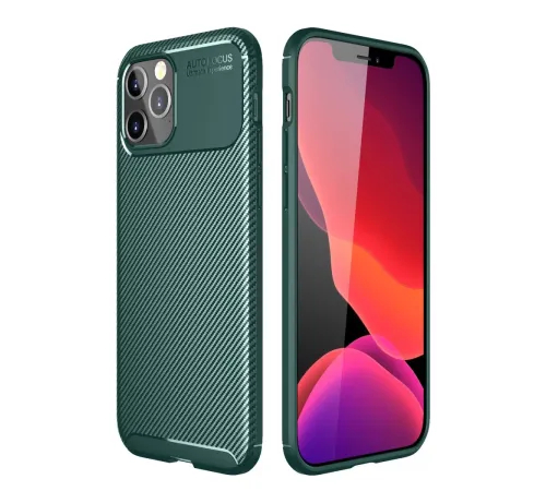 Apple iPhone 11 Pro Kılıf Auto Focus Karbon Kapak - Yeşil