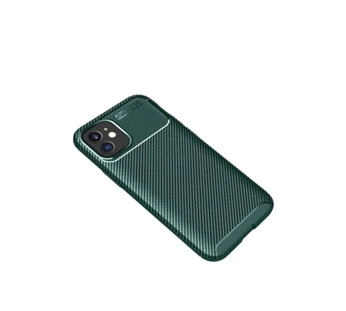 Apple iPhone 12 Mini Kılıf Auto Focus Karbon Kapak - Yeşil