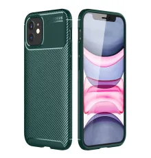 Apple iPhone 12 Mini Kılıf Auto Focus Karbon Kapak - Yeşil