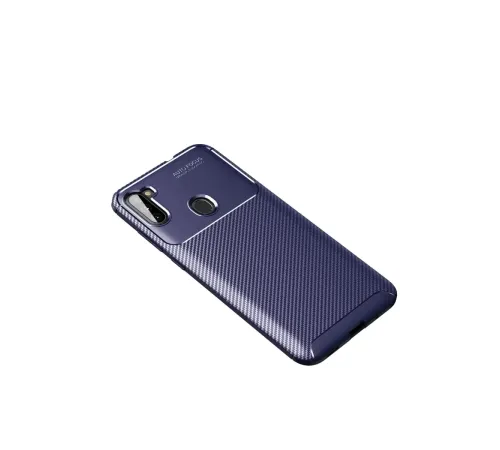 Samsung Galaxy A11 Kılıf Auto Focus Karbon Kapak - Lacivert