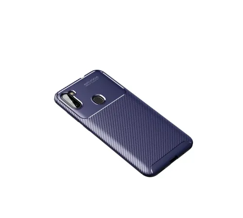 Samsung Galaxy A11 Kılıf Auto Focus Karbon Kapak - Lacivert