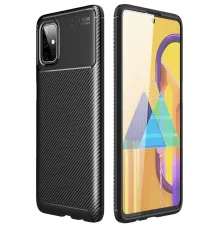 Samsung Galaxy M51 Kılıf Auto Focus Karbon Kapak - Siyah